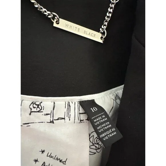 White House Black Market Signature Black Double-Button Closure Blazer, Size 10 - Picture 8 of 11